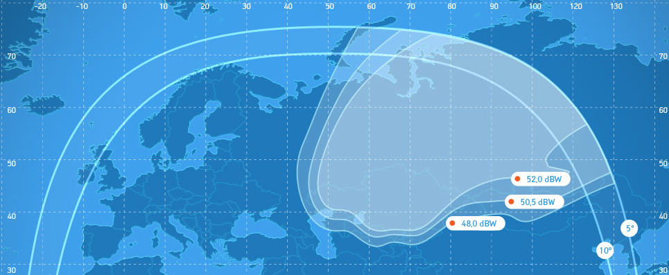 Спутник Express AT1 at 56.0°E, луч East (Ku band)